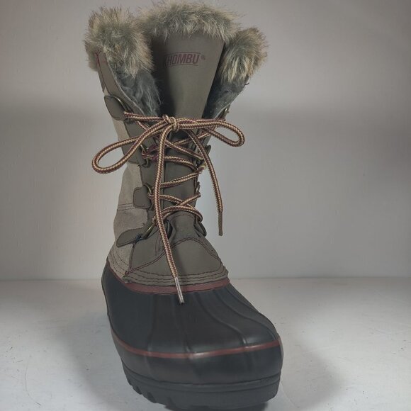 Khombu Womens North Star Waterproof Winter Boots Tan Sz 9, Leather, Fur inside. - Picture 3 of 10